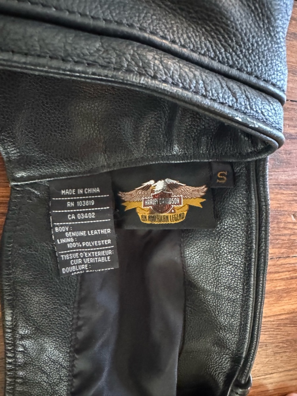 Harley-Davidson Black Leather Riding Jacket Panel - Picture 4 of 16